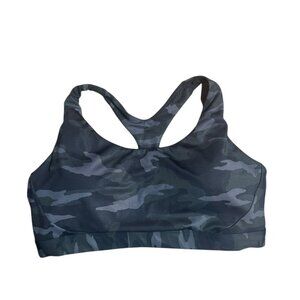 Athleta Ultimate Printed Bra Black Camo | Medium Support | Size XL
